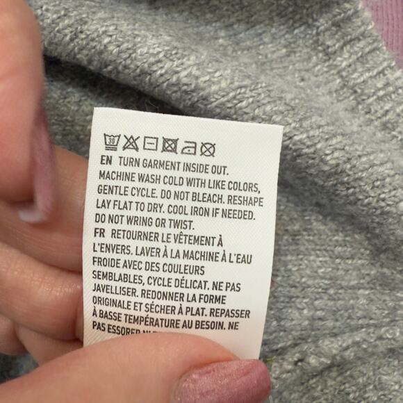 American Eagle Women's Size L Gray Long Sleeve Half Button Up Sweater #3557 - Picture 9 of 9